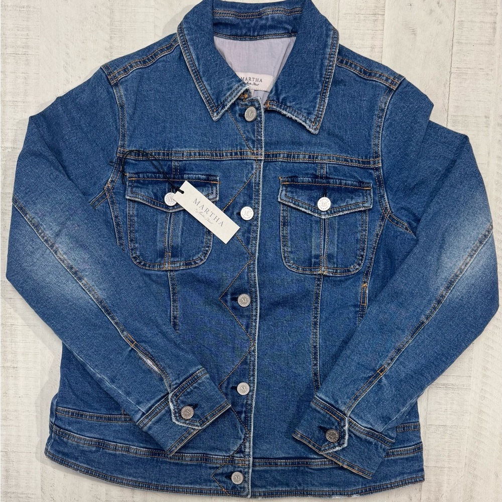 Martha Stewart weekend lined jean jacket medium blue